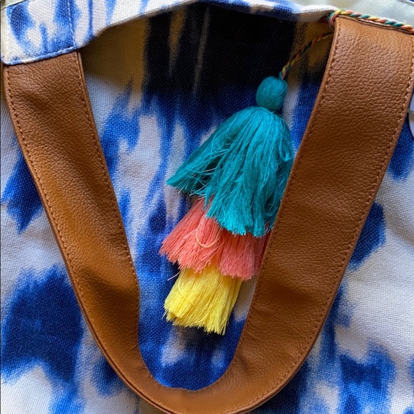 NWT Lu & Elle Blue, brown & Cream Laguna Tote - Picture 4 of 12